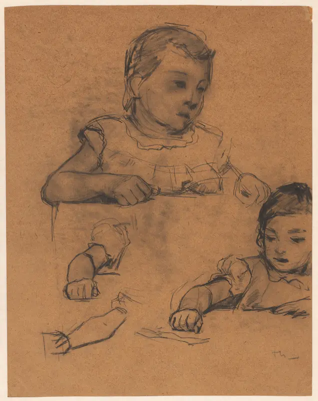 Studies van een kind aan een tafel Wall Art by Willem Bastiaan Tholen - High-Resolution Digital Print