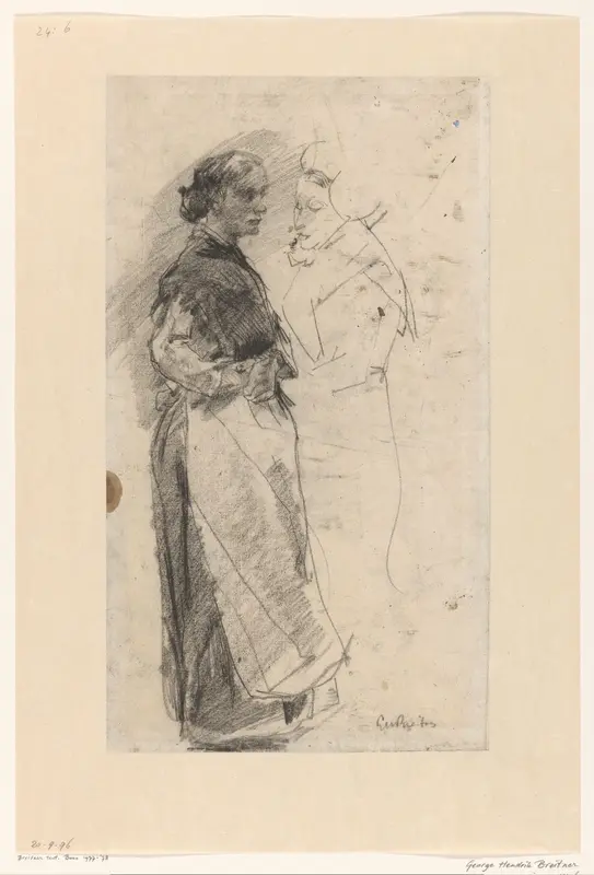 Studies van een lopende vrouw Wall Art by George Hendrik Breitner - High-Resolution Digital Print