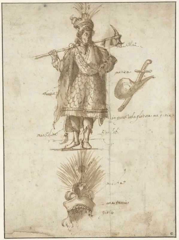 Studies van een maskerade: een krijgsman Wall Art by anonymous - High-Resolution Digital Print