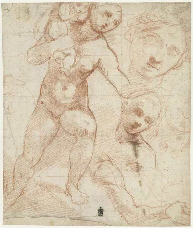 Studies van een moeder die haar kind draagt Wall Art by Federico Barocci - High-Resolution Digital Print