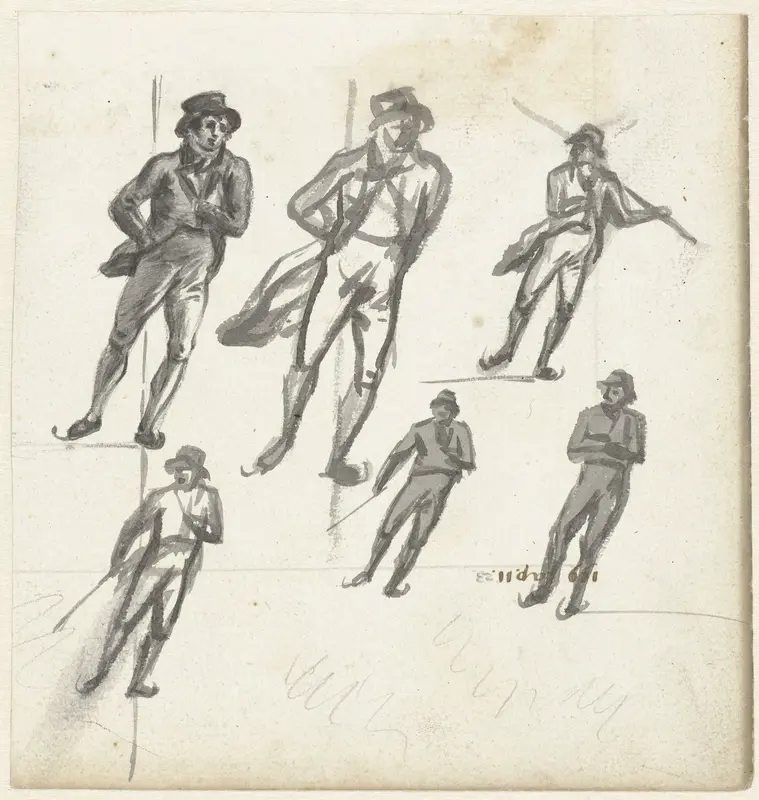 Studies van een schaatsende man Wall Art by Simon Andreas Krausz - High-Resolution Digital Print