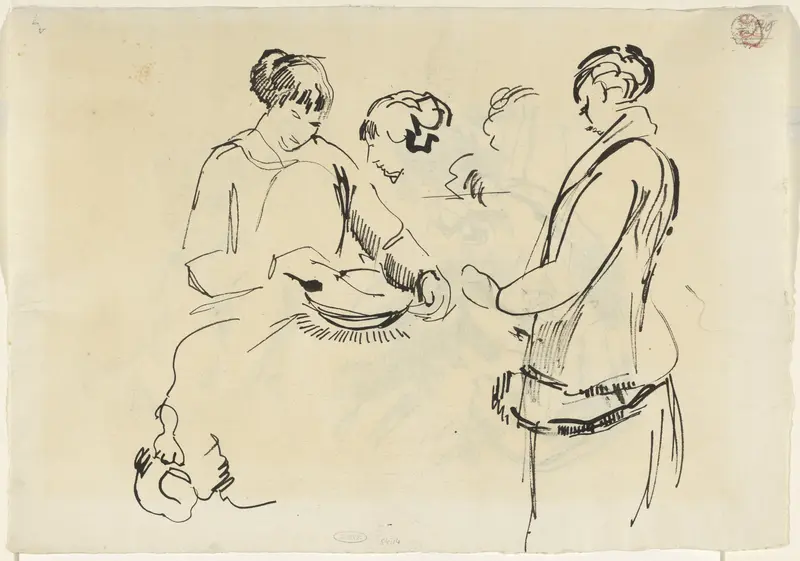 Studies van een vrouw die in een kom roert Wall Art by Rik Wouters - High-Resolution Digital Print