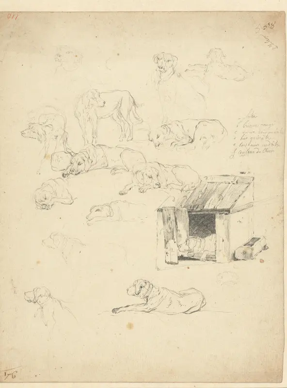 Studies van een waakhond Wall Art by Unknown - High-Resolution Digital Print