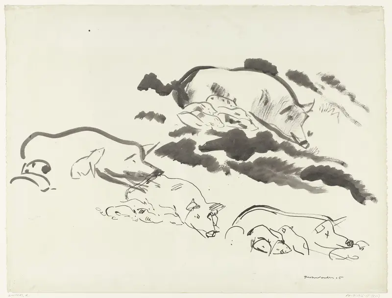 Studies van een zeug met biggen Wall Art by Rik Wouters - High-Resolution Digital Print