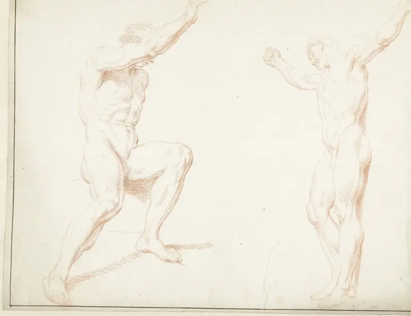 Studies van een zittend en staand mannelijk naakt Wall Art by Louis Fabritius Dubourg - High-Resolution Digital Print