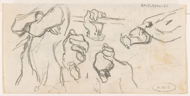 Studies van handen Wall Art by Johannes Tavenraat - High-Resolution Digital Print