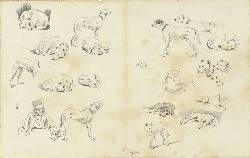 Studies van honden Wall Art by Pieter van Loon - High-Resolution Digital Print