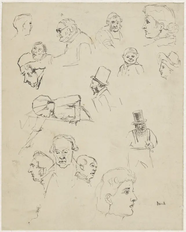 Studies van hoofden Wall Art by Johannes Abraham Mondt - High-Resolution Digital Print