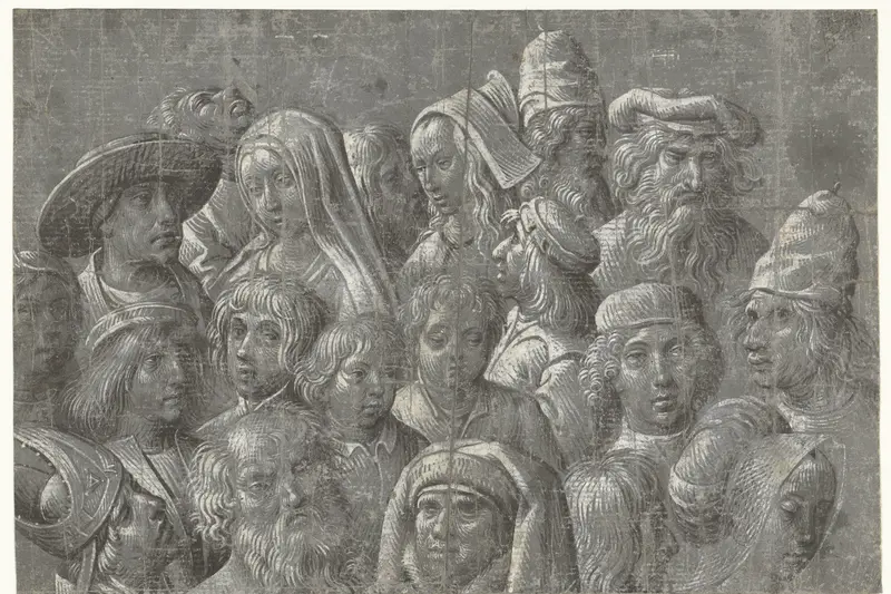 Studies van hoofden van mannen, vrouwen en kinderen Wall Art by Unknown - High-Resolution Digital Print