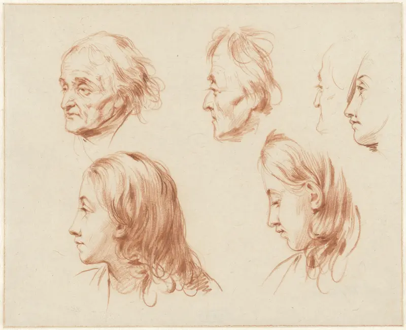 Studies van hoofden Wall Art by Cornelis Kruseman - High-Resolution Digital Print
