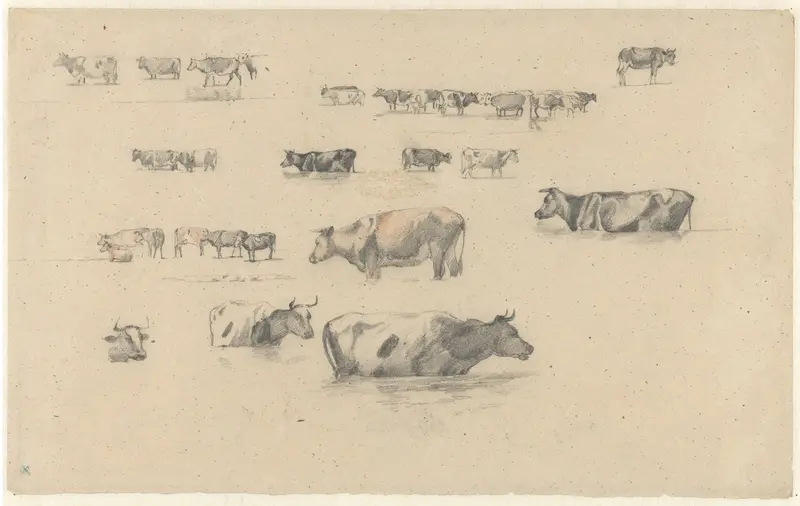 Studies van koeien Wall Art by Guillaume Anne van der Brugghen - High-Resolution Digital Print