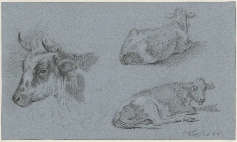 Studies van koeien Wall Art by Pieter Plas - High-Resolution Digital Print