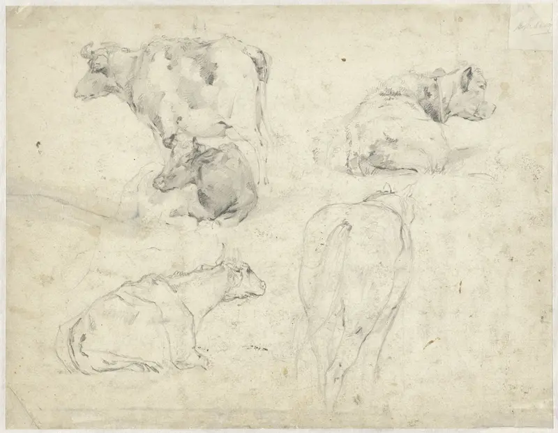 Studies van koeien en een paard Wall Art by Hendrik Savrij - High-Resolution Digital Print