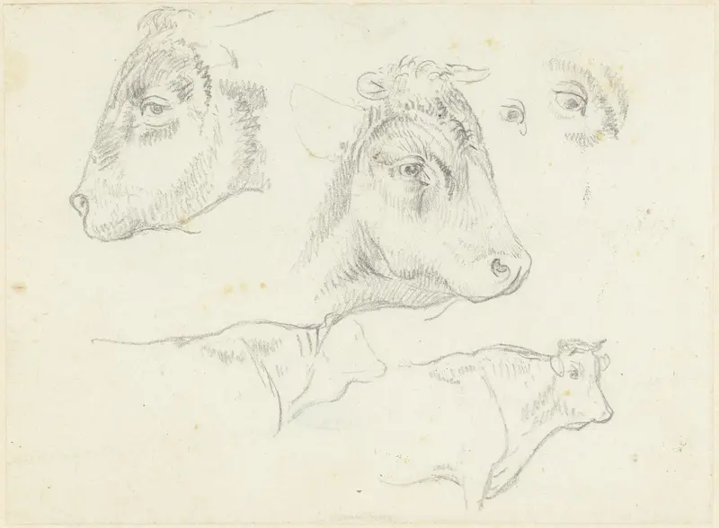 Studies van koeien en koeienkoppen Wall Art by Josephus Augustus Knip - High-Resolution Digital Print