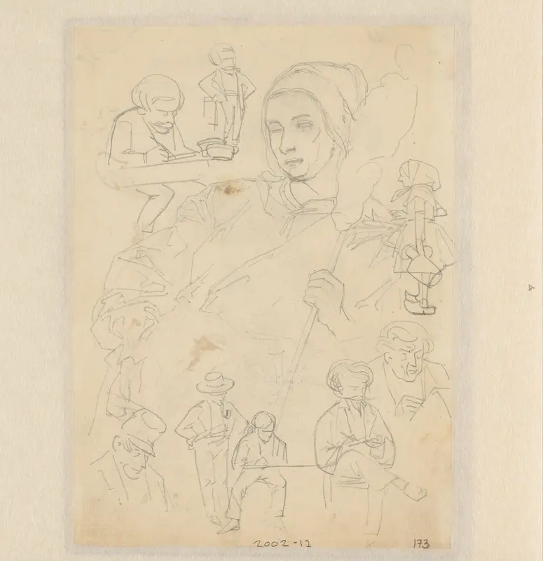 Studies van koppen en figuren Wall Art by Matthijs Maris - High-Resolution Digital Print