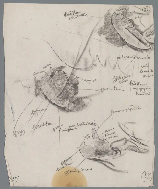 Studies van lichaamsdelen van een kreeft Wall Art by Gerrit Willem Dijsselhof - High-Resolution Digital Print