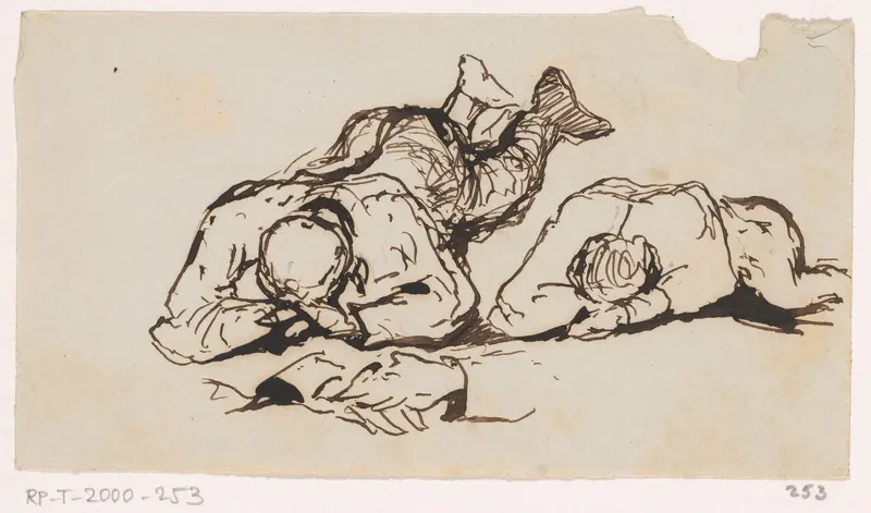 Studies van liggende man Wall Art by Unknown - High-Resolution Digital Print