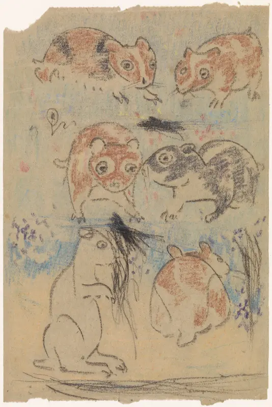 Studies van marmotten Wall Art by Gerrit Willem Dijsselhof - High-Resolution Digital Print