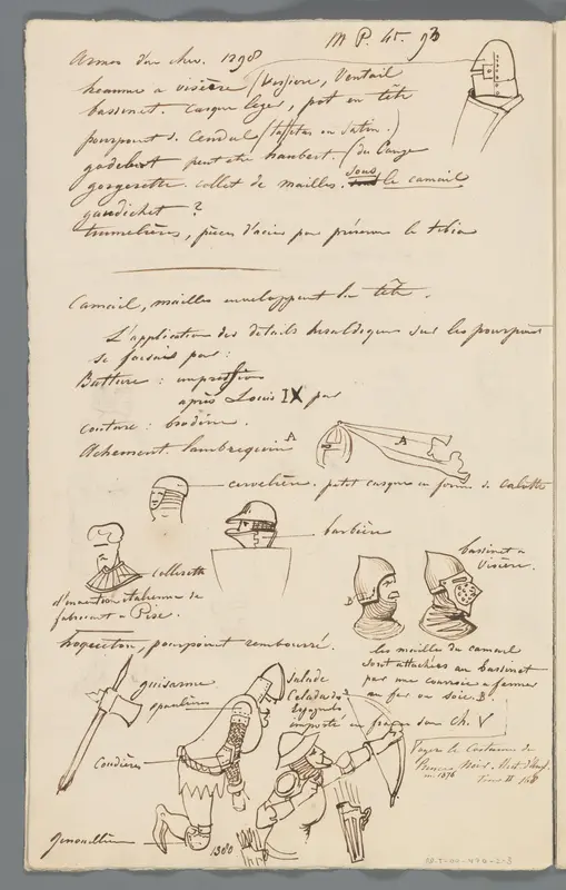Studies van middeleeuwse helmen en een boogschutter Wall Art by Unknown - High-Resolution Digital Print