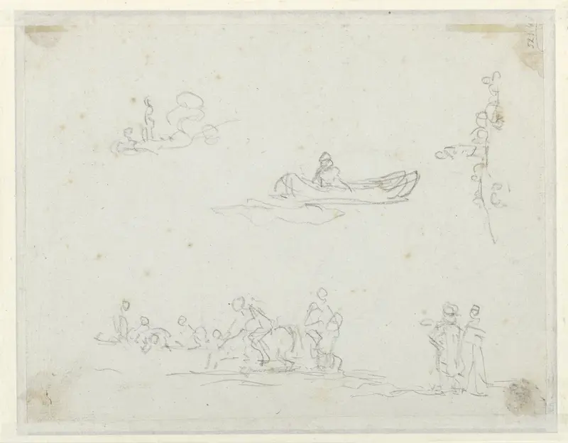 Studies van personen in een boot Wall Art by Jean Honoré Fragonard - High-Resolution Digital Print