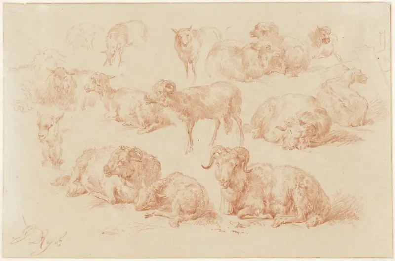 Studies van schapen Wall Art by James de Rijk - High-Resolution Digital Print