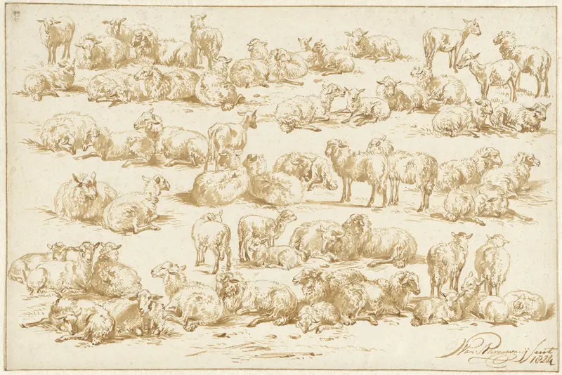 Studies van schapen Wall Art by Jan van Ravenswaay - High-Resolution Digital Print