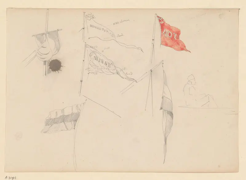 Studies van vlaggen Wall Art by Willem Anthonie van Deventer - High-Resolution Digital Print