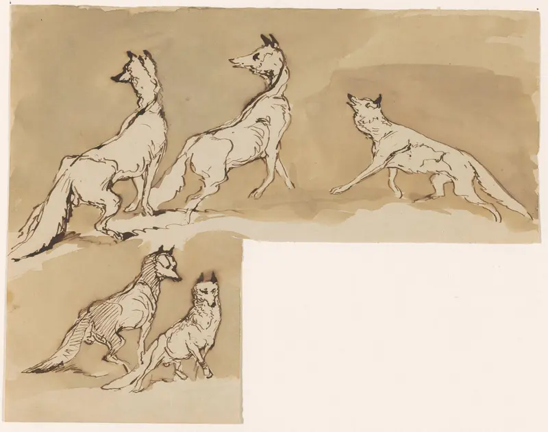 Studies van wolven Wall Art by Johannes Tavenraat - High-Resolution Digital Print