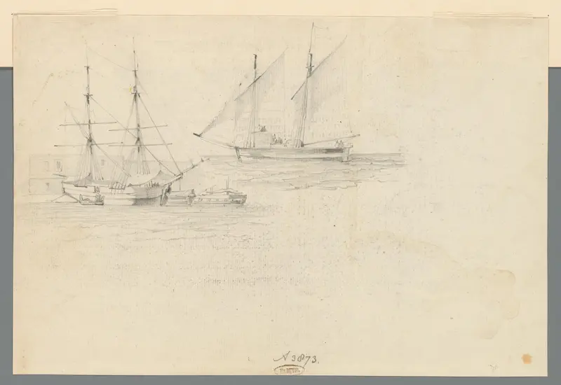 Studies van zeilschepen Wall Art by Willem Anthonie van Deventer - High-Resolution Digital Print