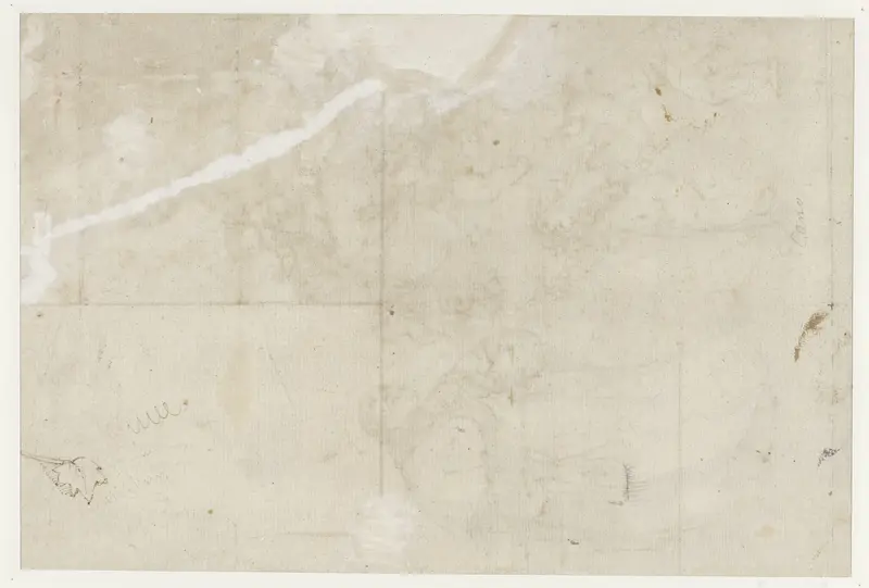 Studietje van een boom- of klimopblad en enige krabbels Wall Art by Unknown - High-Resolution Digital Print