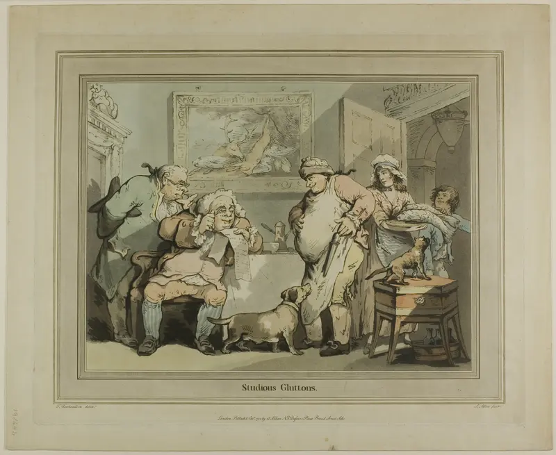 Studious Gluttons Wall Art by Thomas Rowlandson - High-Resolution Digital Print