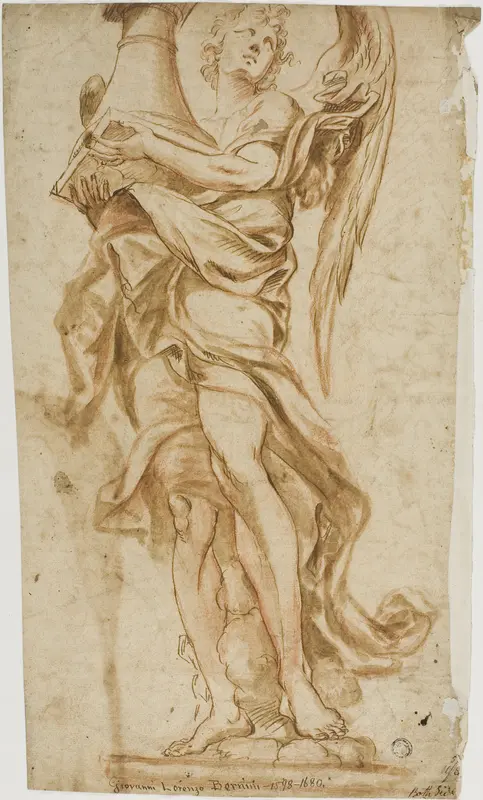 Study after Bernini's Angel sculpture at Ponte Sant'Angelo (recto); Copy of Africa Group (verso) Wall Art by Gian Lorenzo Bernini - High-Resolution Digital Print