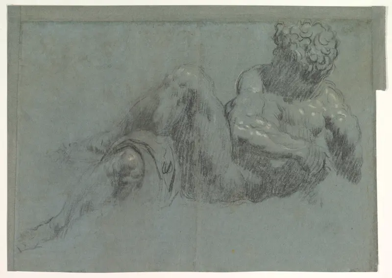 Study after Michelangelo's Giorno (recto and verso) Wall Art by Jacopo Tintoretto (Jacopo Robusti) - High-Resolution Digital Print