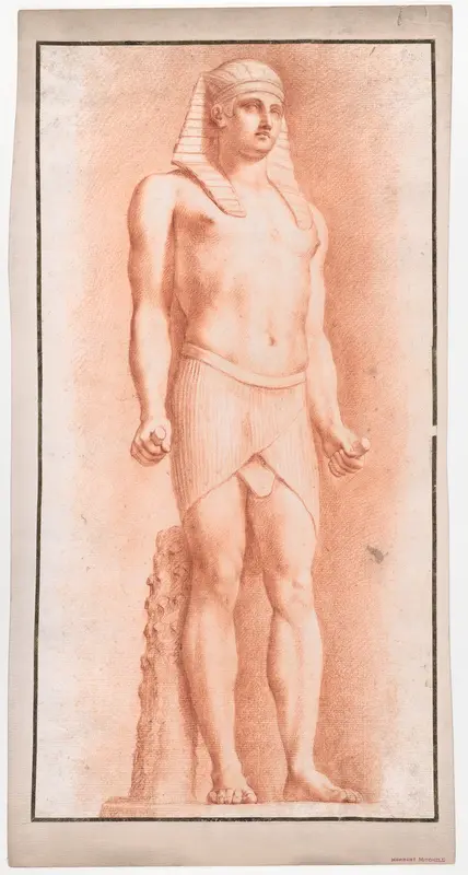 Study after the Vatican Statue of Antinous as Osiris Wall Art by Anonymous, Italian, 18th century - High-Resolution Digital Print