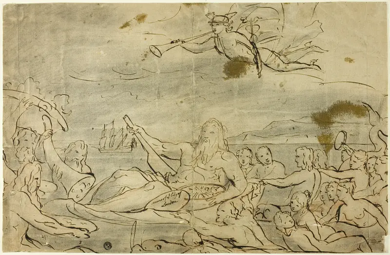 Study for Commerce or the Triumph of the Thames Wall Art by James Barry - High-Resolution Digital Print