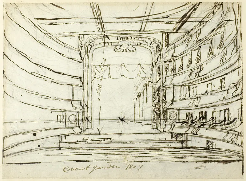 Study for Covent Garden Theatre, from Microcosm of London Wall Art by Augustus Charles Pugin - High-Resolution Digital Print