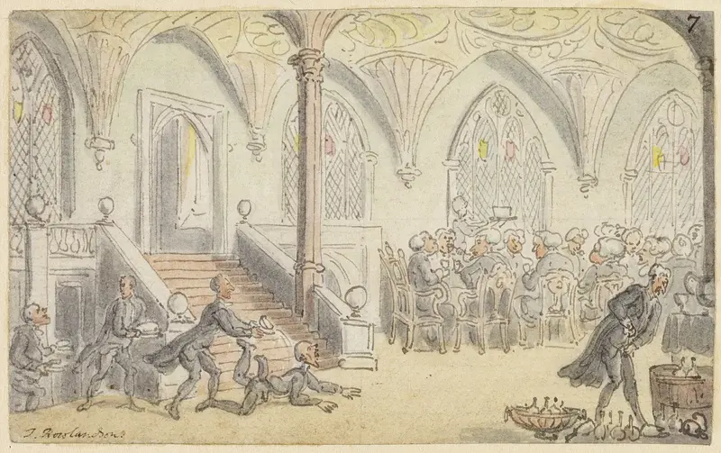 Study for Dr. Syntax Entertained at College Wall Art by Thomas Rowlandson - High-Resolution Digital Print