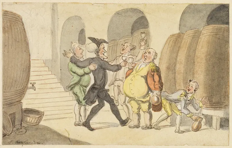 Study for Dr. Syntax made Free of the Cellar Wall Art by Thomas Rowlandson - High-Resolution Digital Print