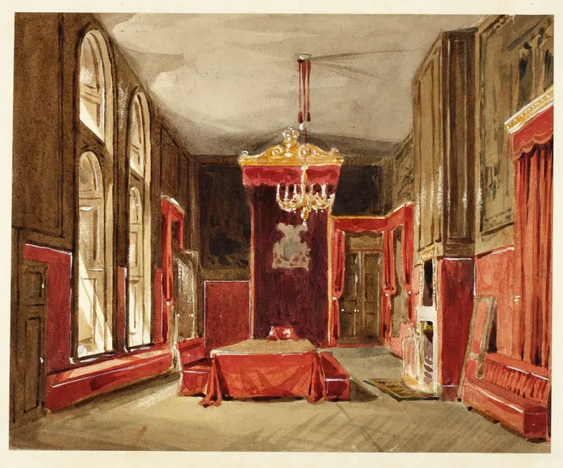 Study for Drawing Room, St. James, from Microcosm of London Wall Art by Augustus Charles Pugin - High-Resolution Digital Print