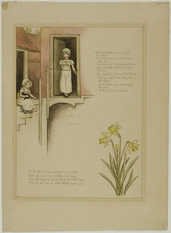 Study for From Wonder World, from Marigold Garden Wall Art by Kate Greenaway - High-Resolution Digital Print