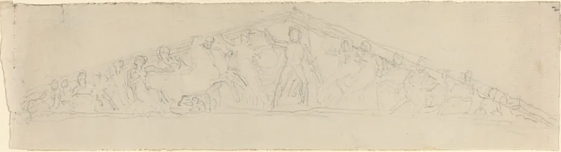 Study for Reconstruction of West Pediment of the Parthenon Wall Art by John Flaxman - High-Resolution Digital Print
