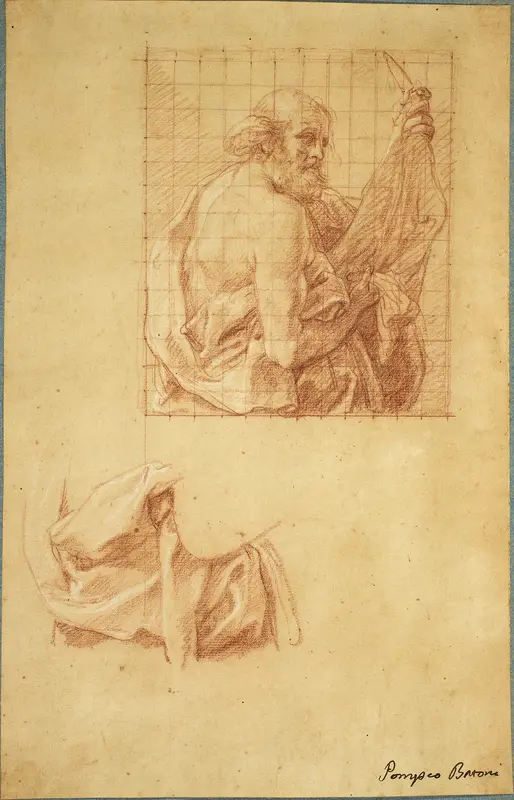 Study for Saint Bartholomew and Drapery Wall Art by Pompeo Girolamo Batoni - High-Resolution Digital Print