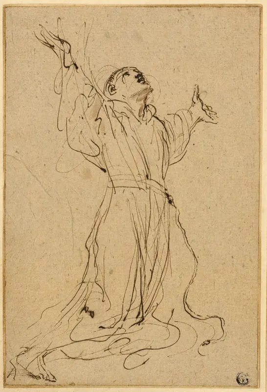 Study for Saint Francis Receiving the Stigmata Wall Art by Guercino - High-Resolution Digital Print