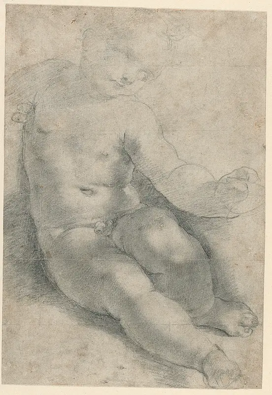 Study for the Christ Child in the Madonna of S. Simone (recto); Study of a Landscape (verso)