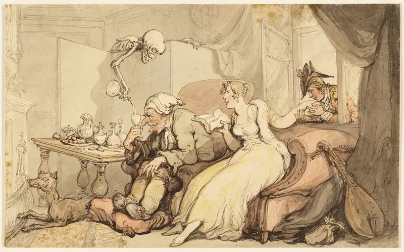 Study for The Honeymoon Wall Art by Thomas Rowlandson - High-Resolution Digital Print