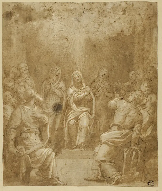 Study for the Pentecost Wall Art by Simone Peterzano - High-Resolution Digital Print