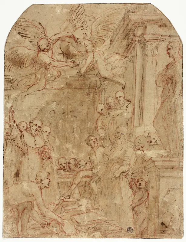 Study for the Trial of Saint Dominic's and Albigensian Books by Fire Wall Art by Leonello Spada - High-Resolution Digital Print