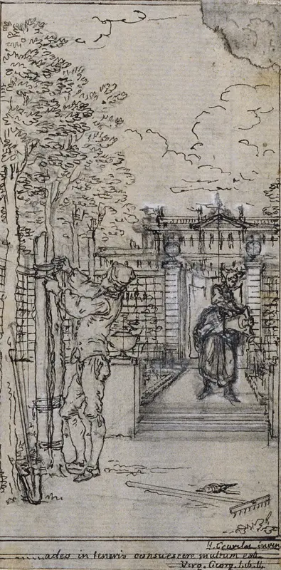 Study for Vignette-Frontispiece in Poncelet's "Principes Generaux pour Servir à l'Education des Enfants", vol. II Wall Art by Hubert François Gravelot - High-Resolution Digital Print