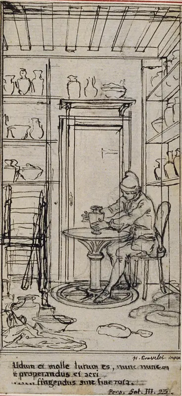 Study for Vignette-Frontispiece in Poncelot's "Principes Generaux pour Servir à l'Education des Enfants", vol. III Wall Art by Hubert François Gravelot - High-Resolution Digital Print