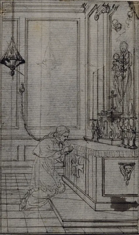 Study for Vignette in Abbé Dinouart's "Vie du Venerable don Juan de Palafox", p. 256 Wall Art by Hubert François Gravelot - High-Resolution Digital Print
